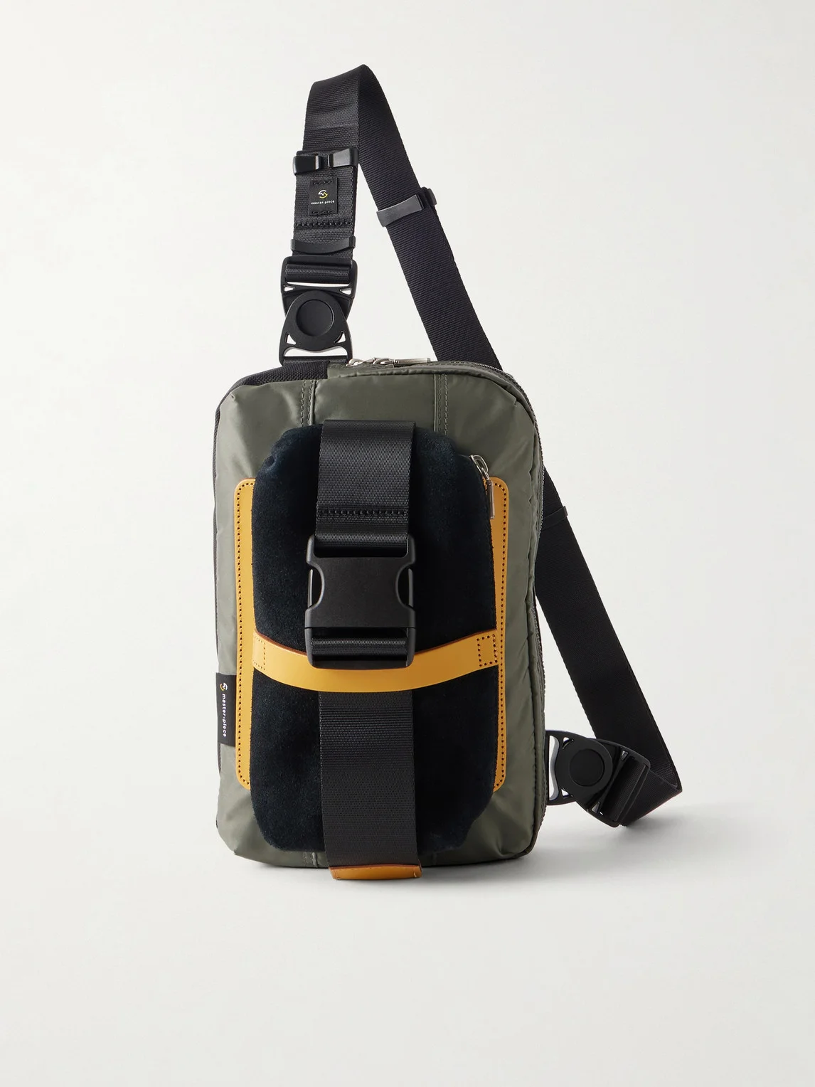 Sling Suede and Leather-Trimmed Nylon-Twill Messenger Bag - 1