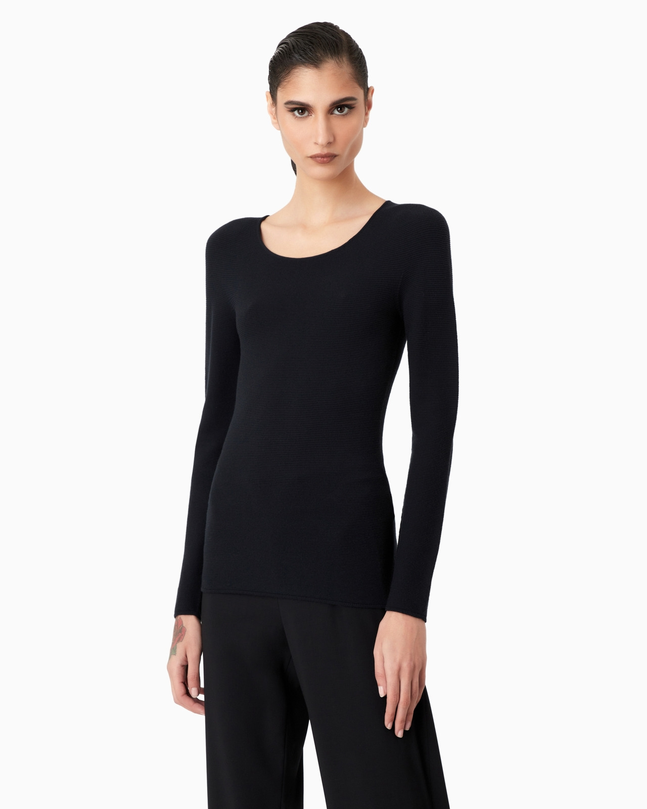 Links-stitch viscose long-sleeved jumper - 2