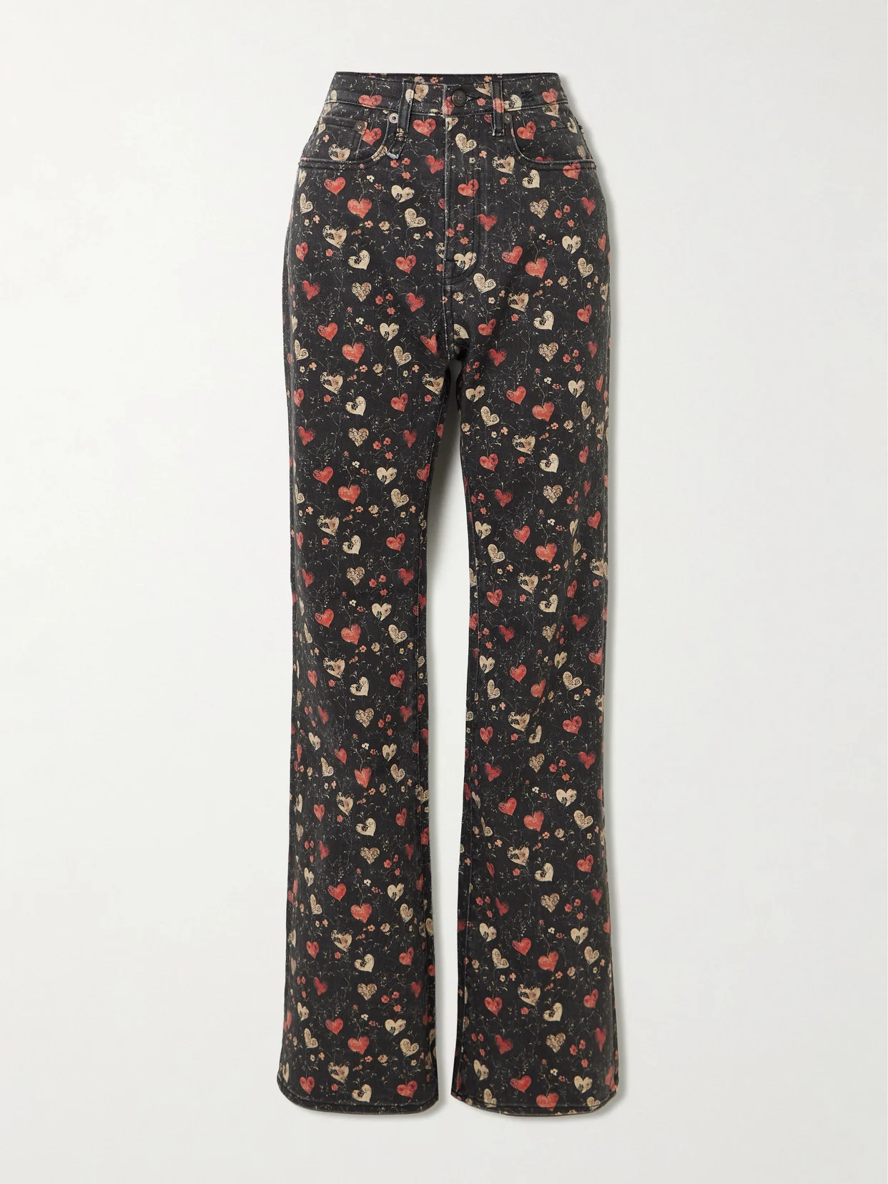 Jane Printed Mid-rise Slim-leg Jeans - 1
