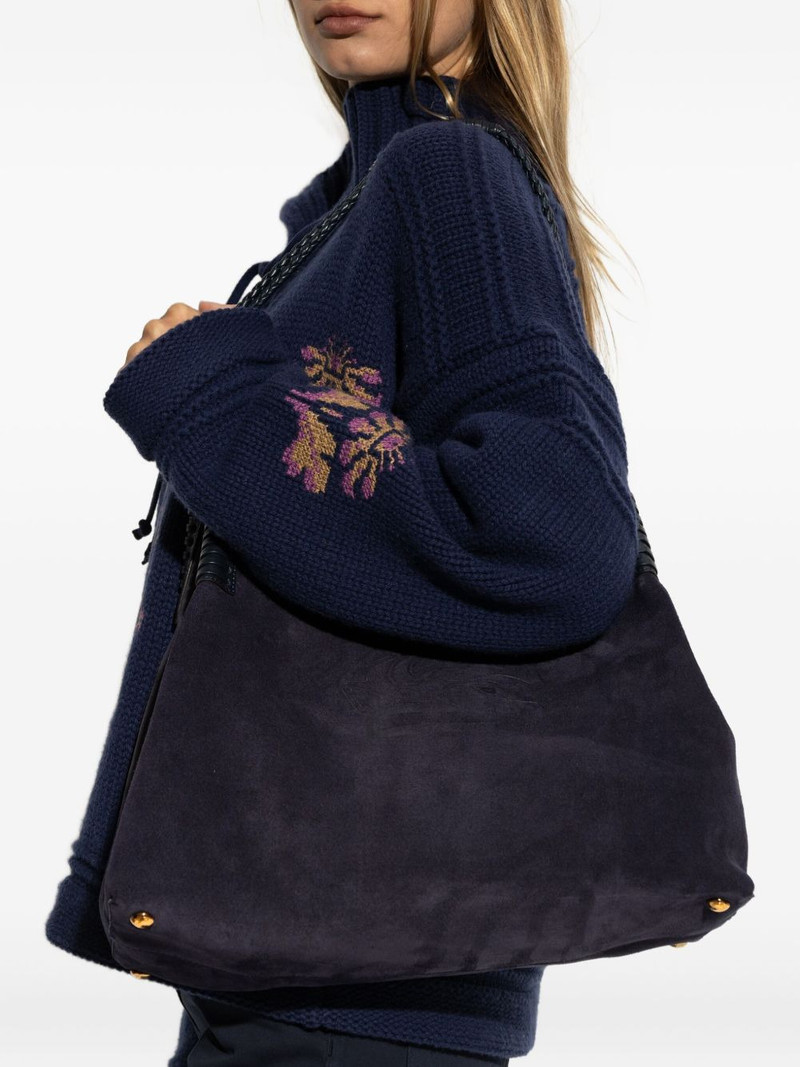 Etro Libra braided-handle suedemedium shoulder bag outlook