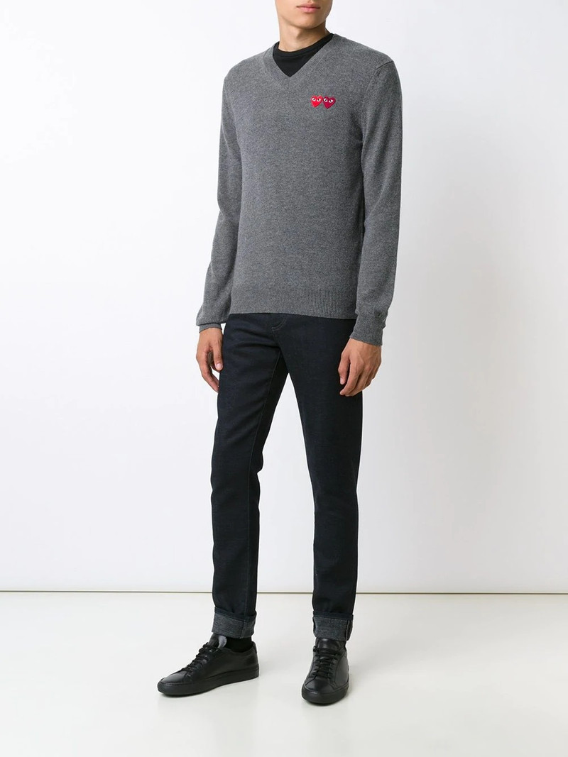 Comme des Garçons PLAY Double Heart wool jumper outlook