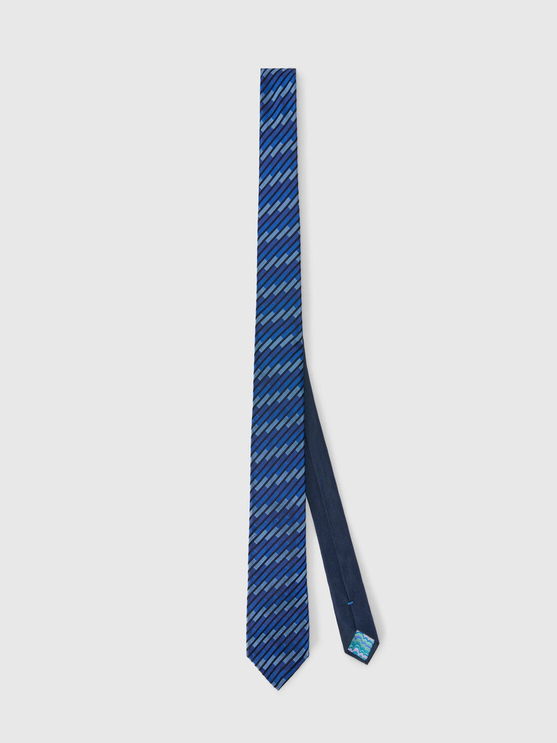 Silk tie with oblique stripes 1