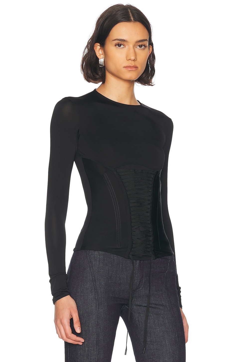 Long Sleeve Corset Top - 2