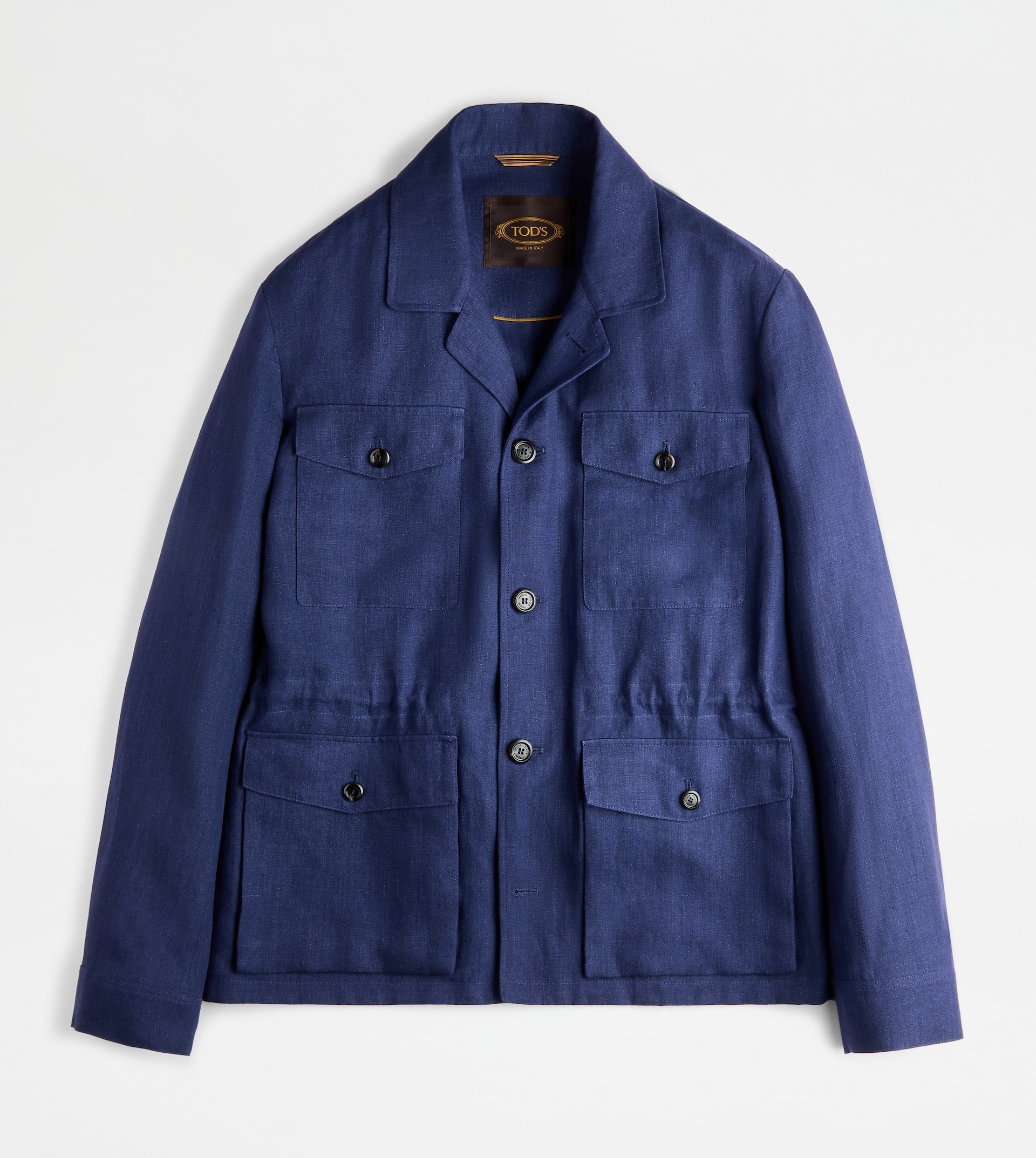 SAFARI JACKET IN LINEN - BLUE - 1