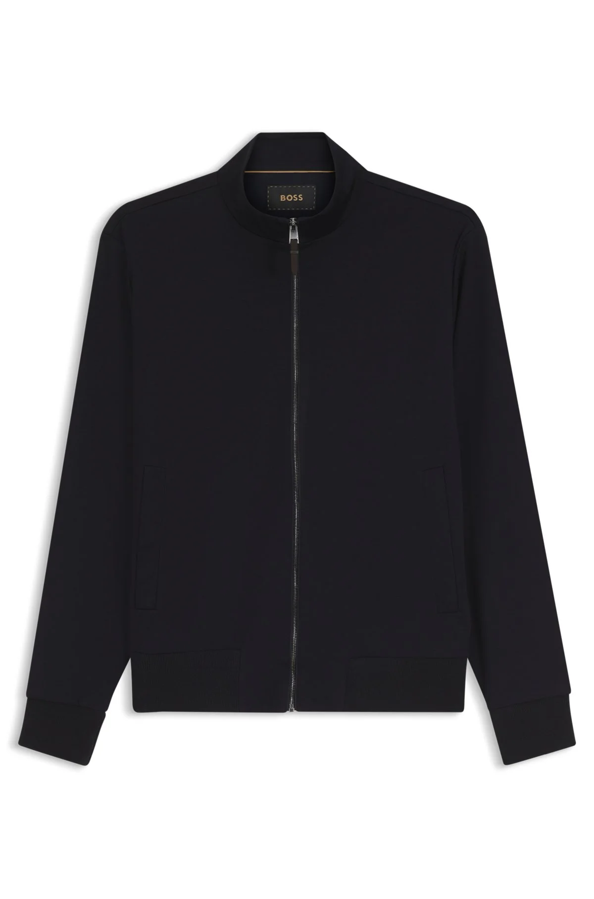 STAND-COLLAR WOOL-BLEND SWEATSHIRT WITH FULL ZIPPER - 1