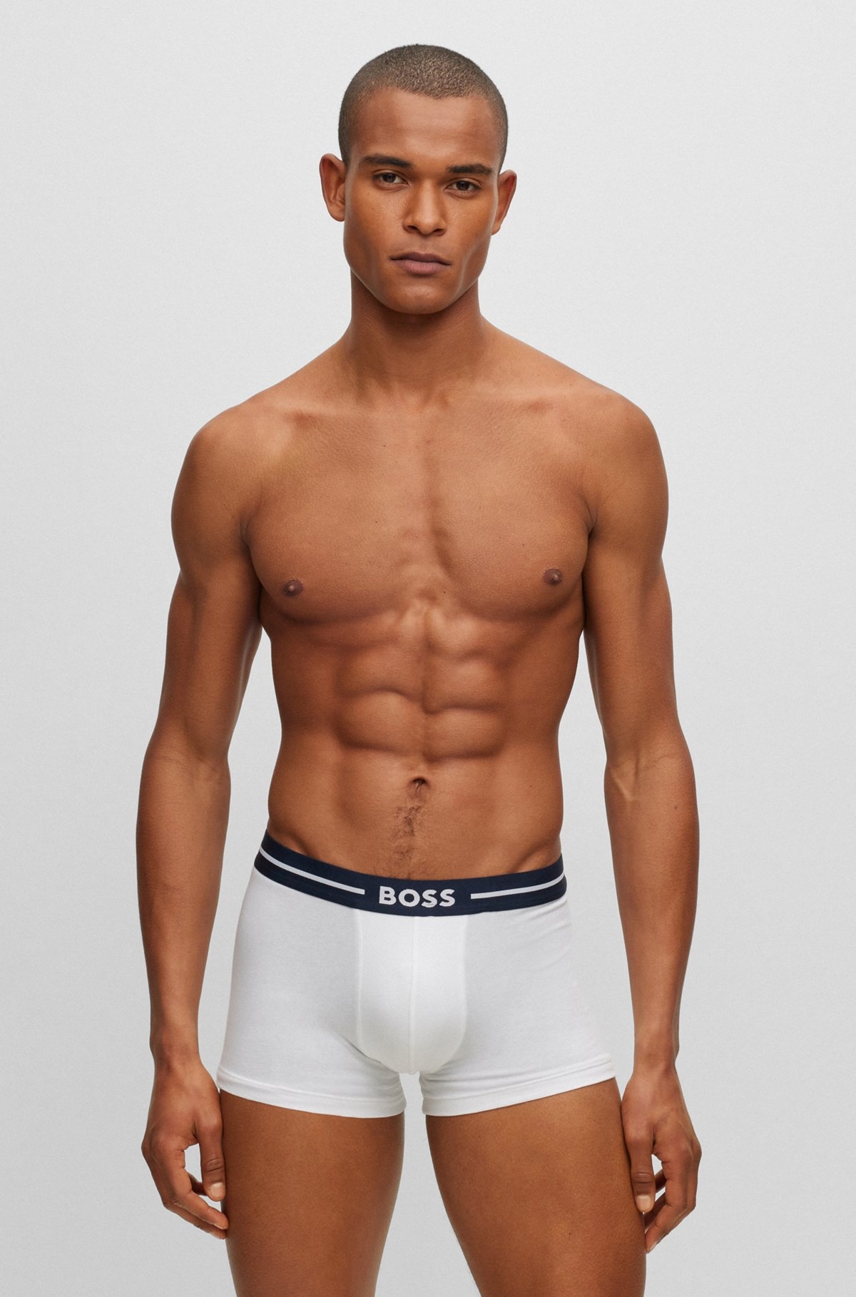 THREE-PACK OF STRETCH-COTTON TRUNKS WITH LOGO WAISTBANDS - 2