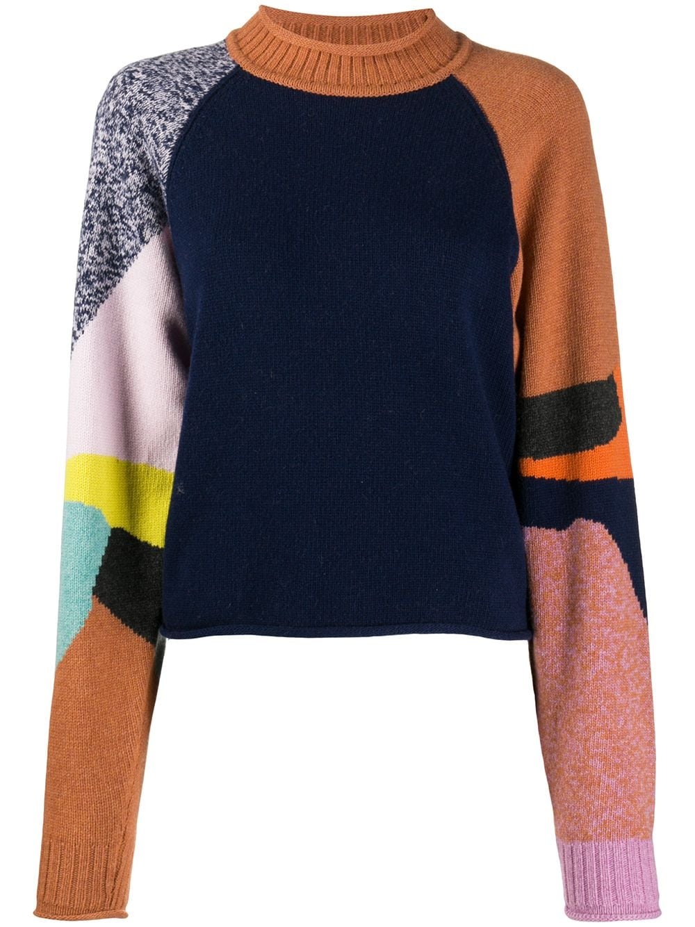 colour-block mock-neck jumper  - 1