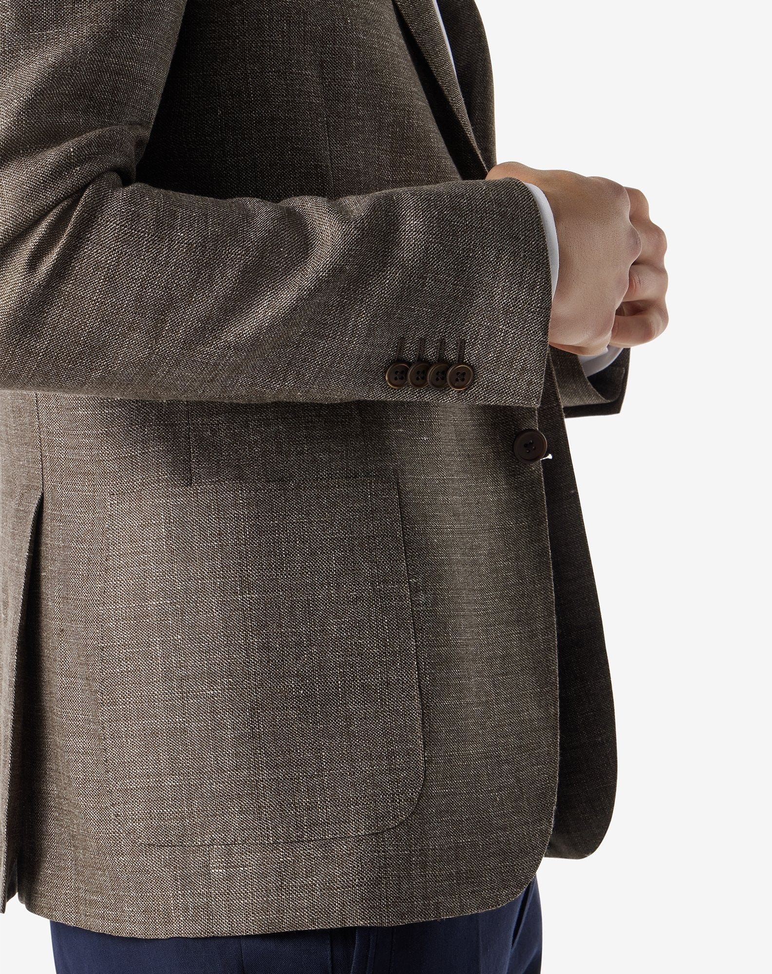 Brown wool and linen jacket - 5