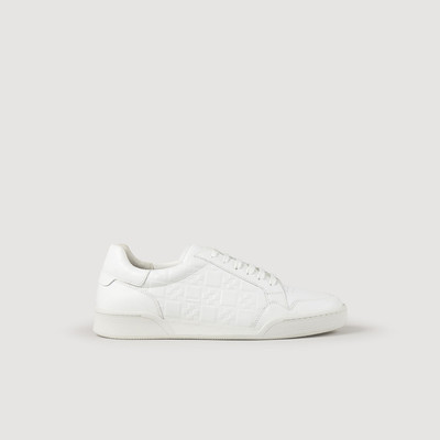 Sandro EMBOSSED SQUARE CROSS LEATHER SNEAKERS outlook