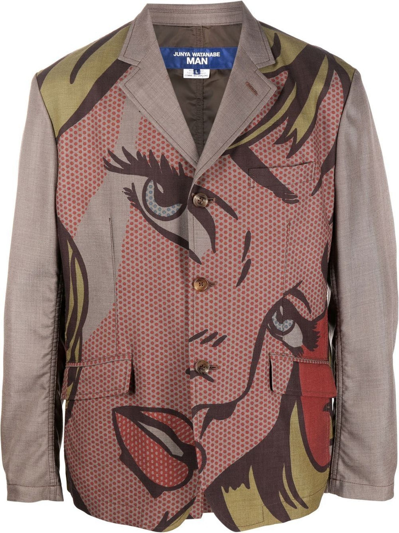 graphic-print single-breasted blazer 1