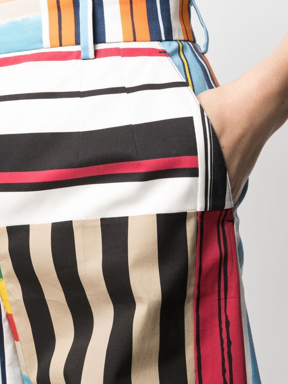 stripe-detail high-waisted trousers - 5