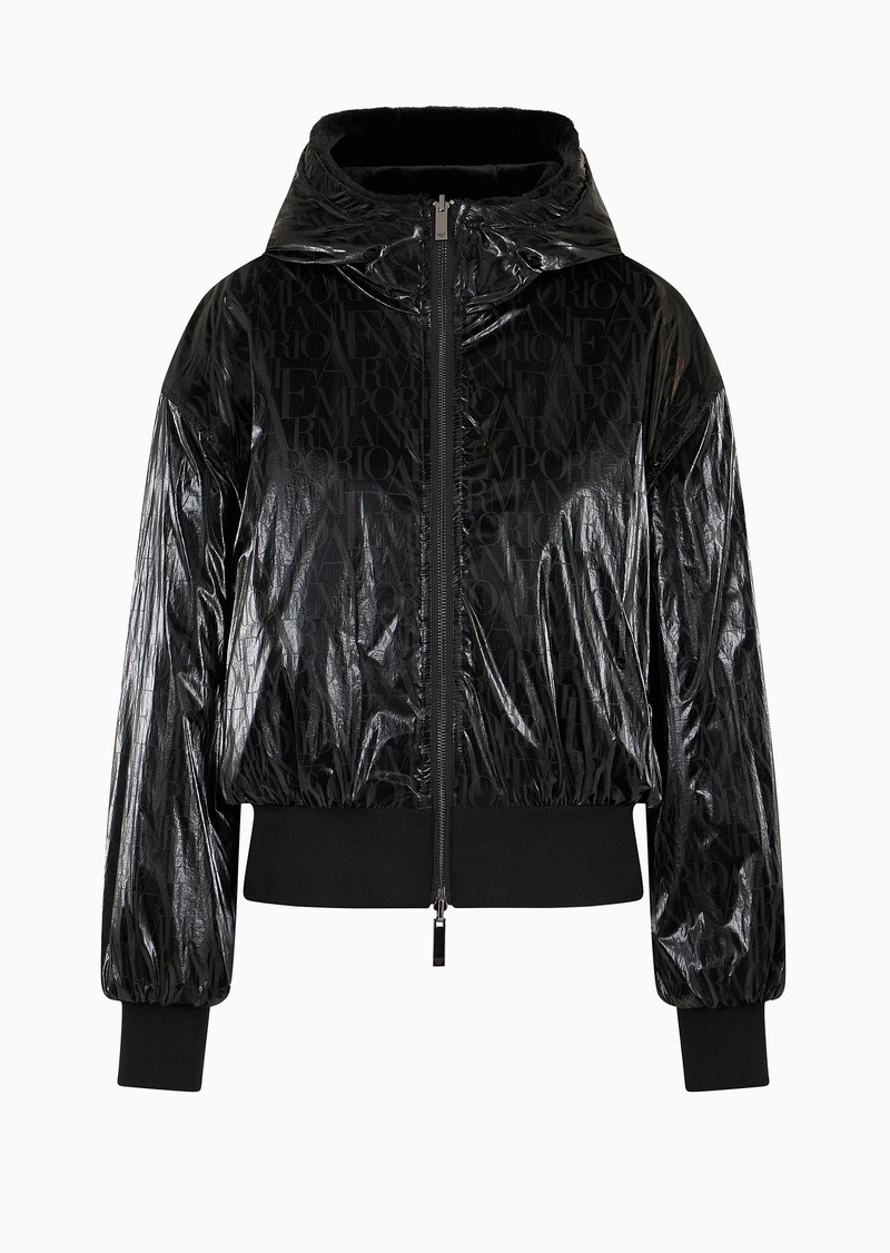 Faux-fur reversible blouson with hood and zip 5