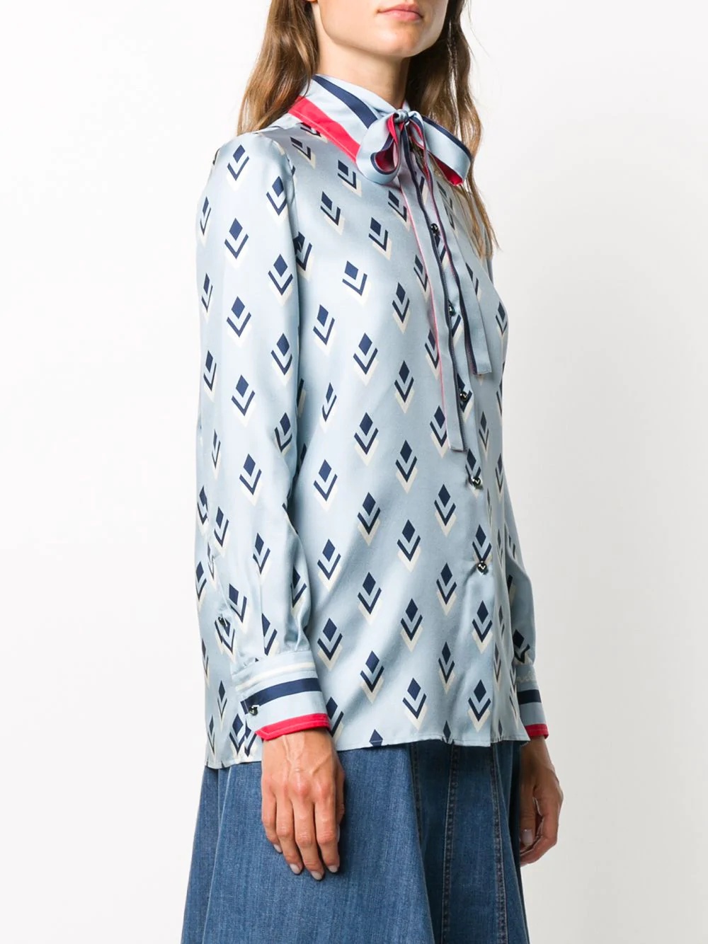 printed silk shirt - 3