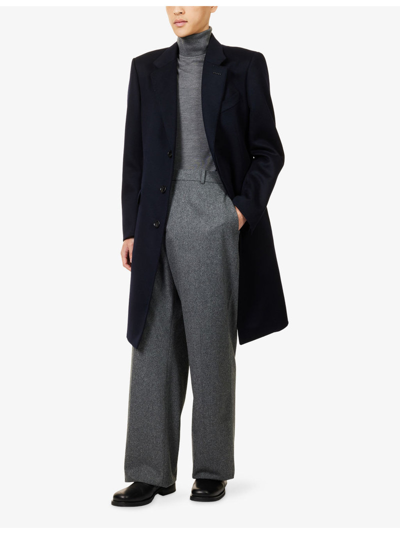 TOM FORD Notched-Lapel Long-Sleeve Wool Cashmere Blend Overcoat outlook