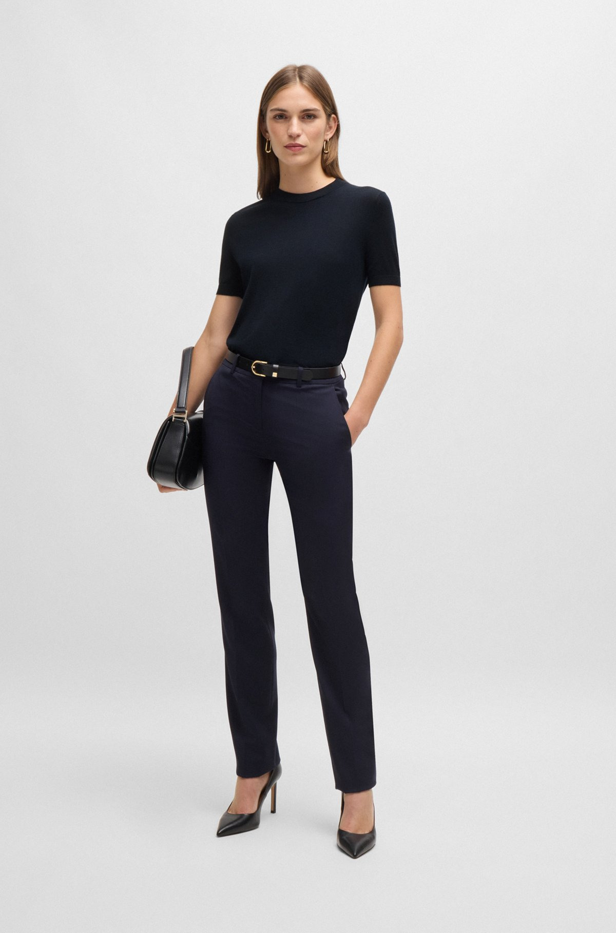 SHORT-SLEEVED SWEATER IN MERINO WOOL - 3
