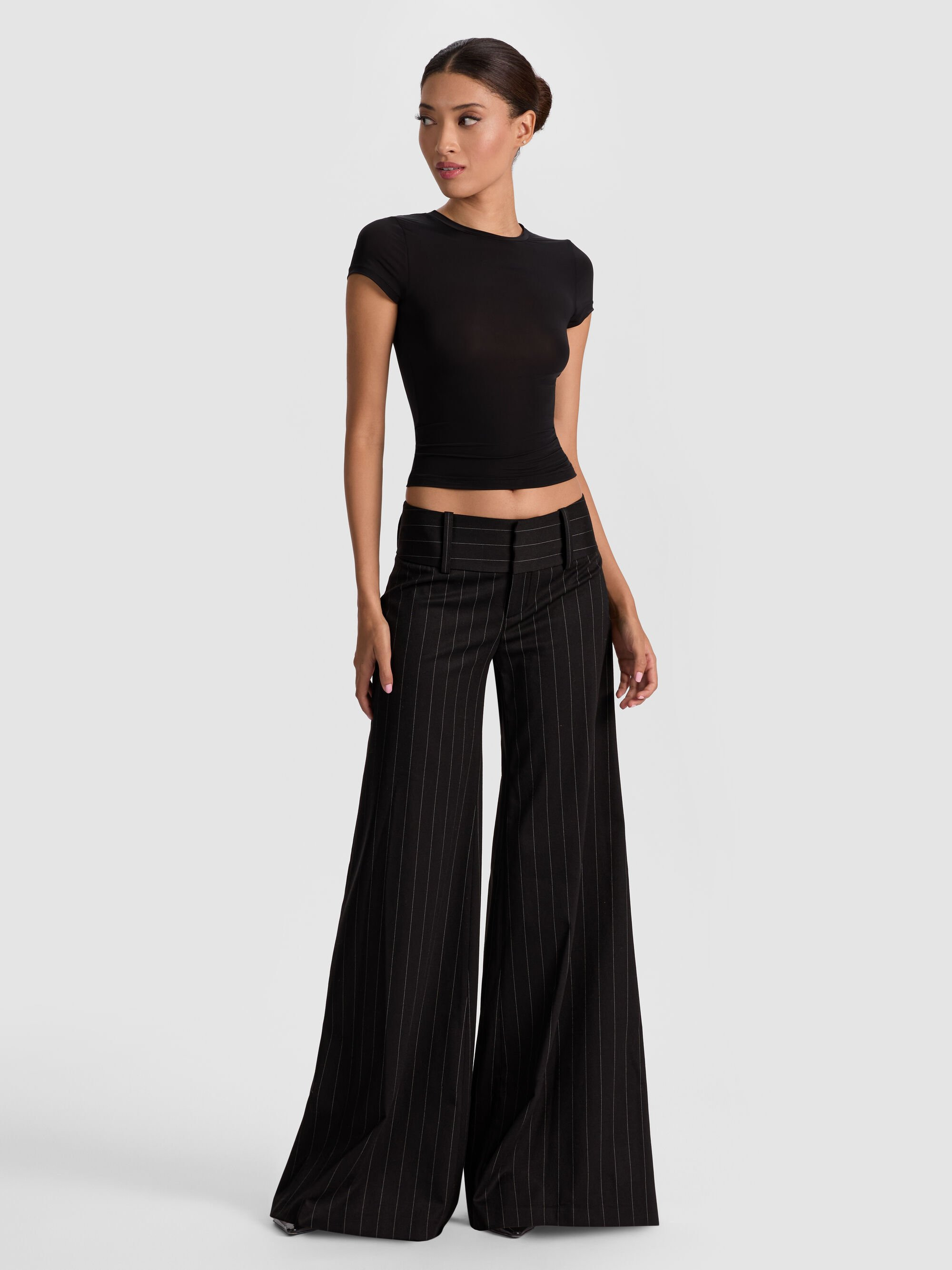 OLIVIA PINSTRIPED WIDE LEG PANT - 6