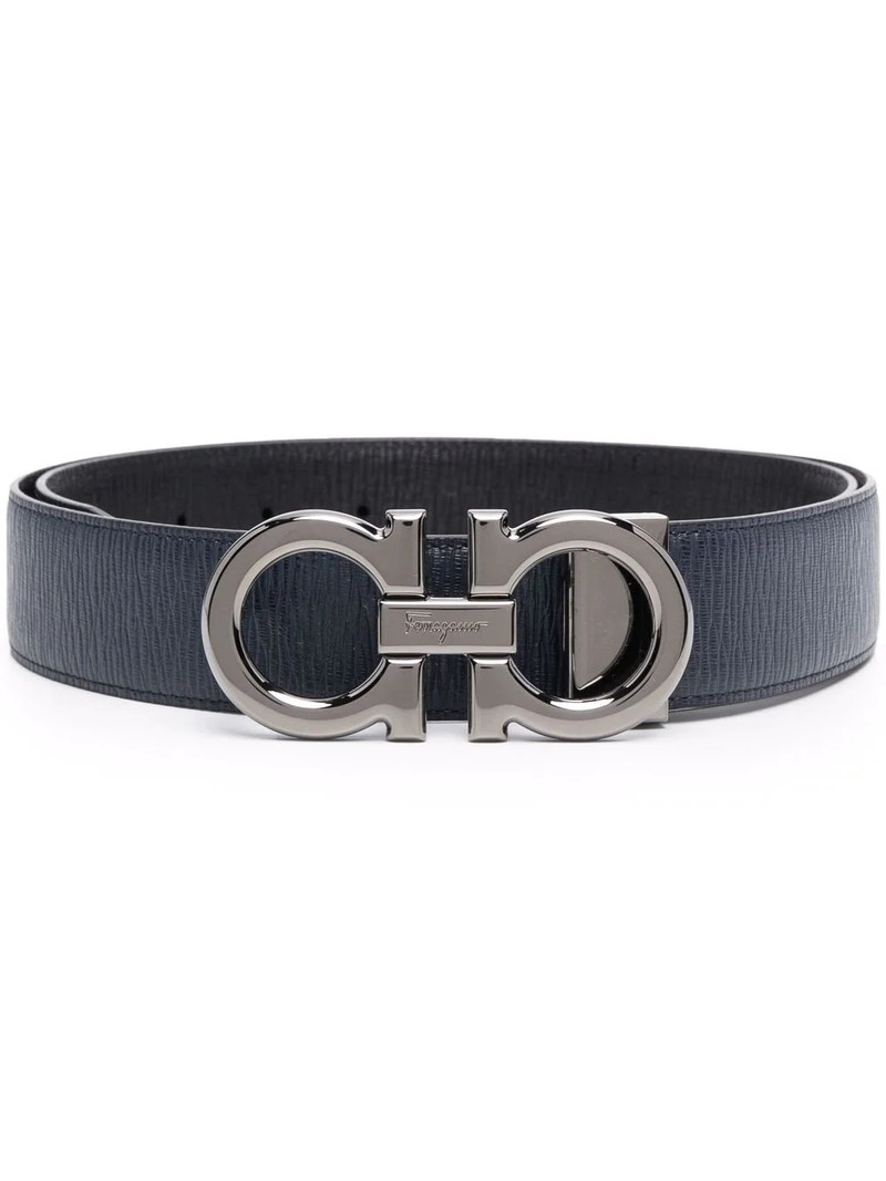 Gancini-buckle leather belt 1