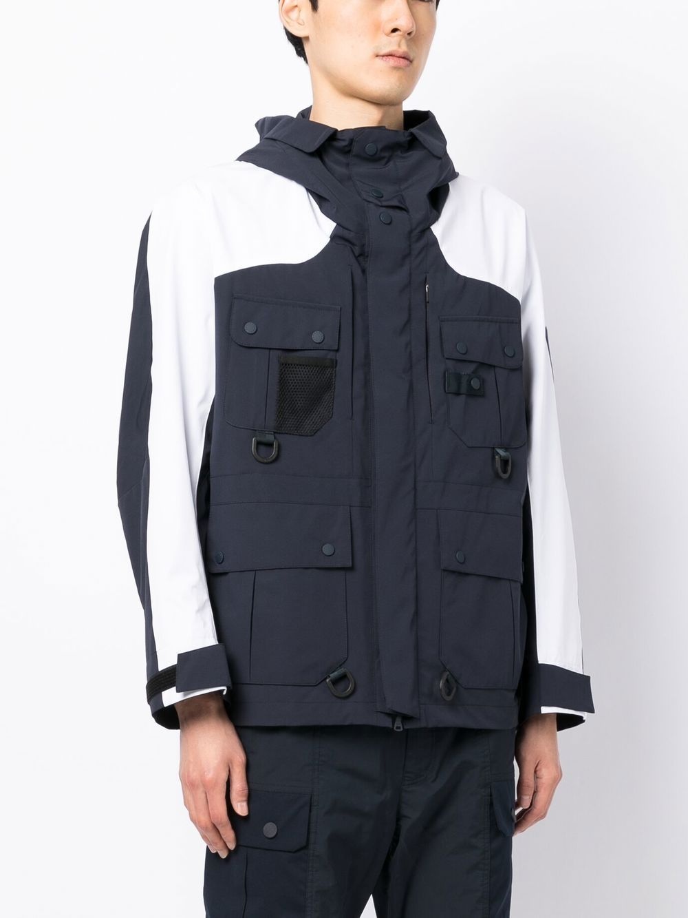 multiple pockets hooded jacket - 3