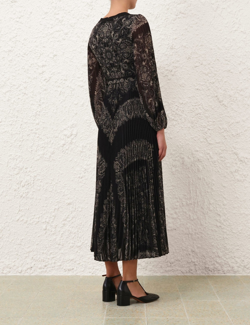 Zimmermann SUNRAY LONG SLEEVE MIDI DRESS - 0581DF24RBLKP | REVERSIBLE