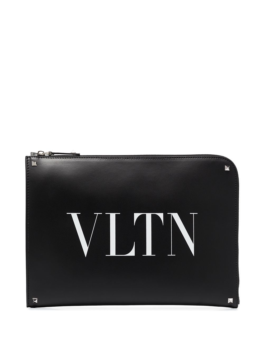 VLTN logo leather pouch - 1