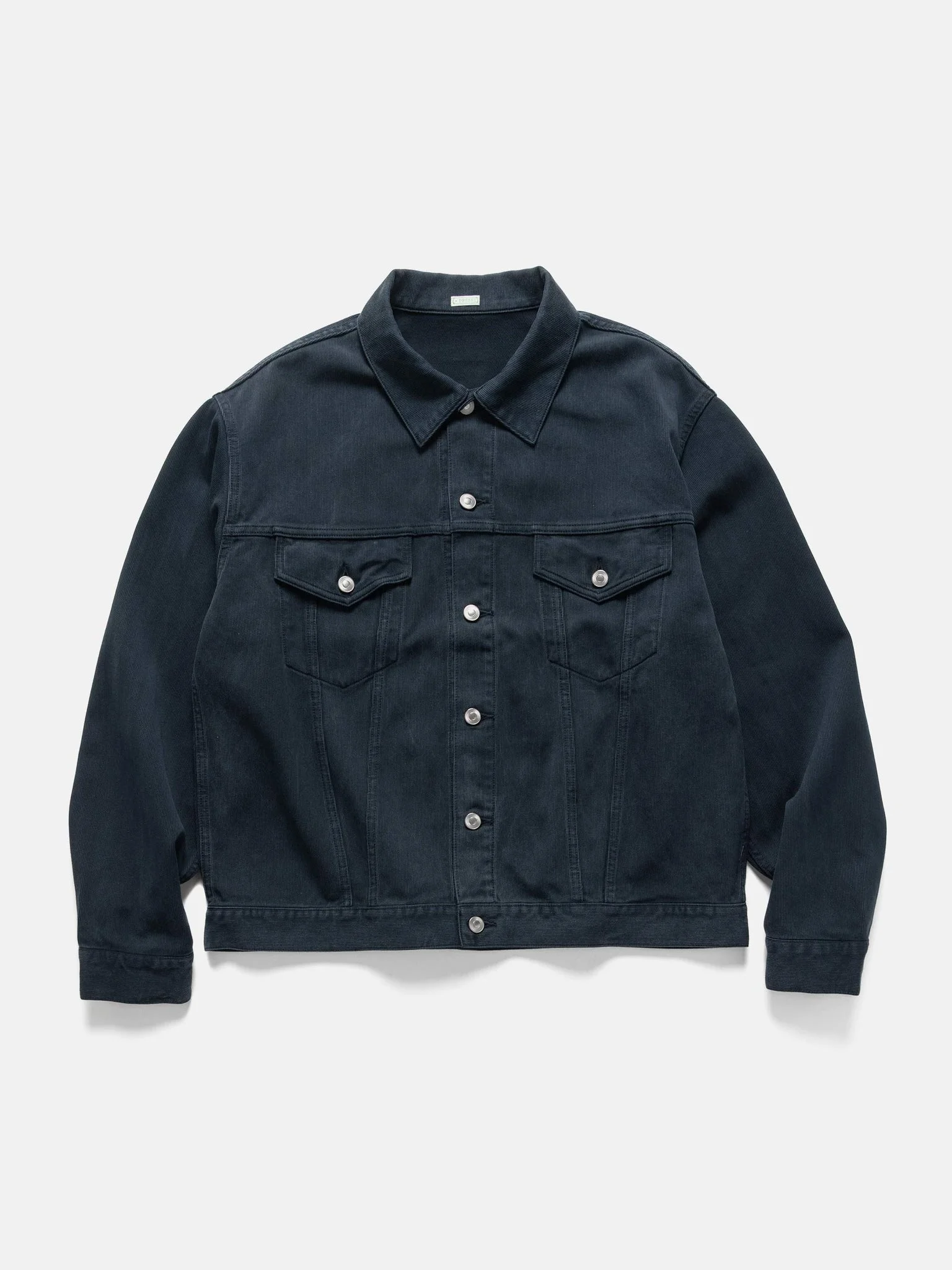 Washed Silk Cotton Pique 3rd Type Jacket Blue - 1