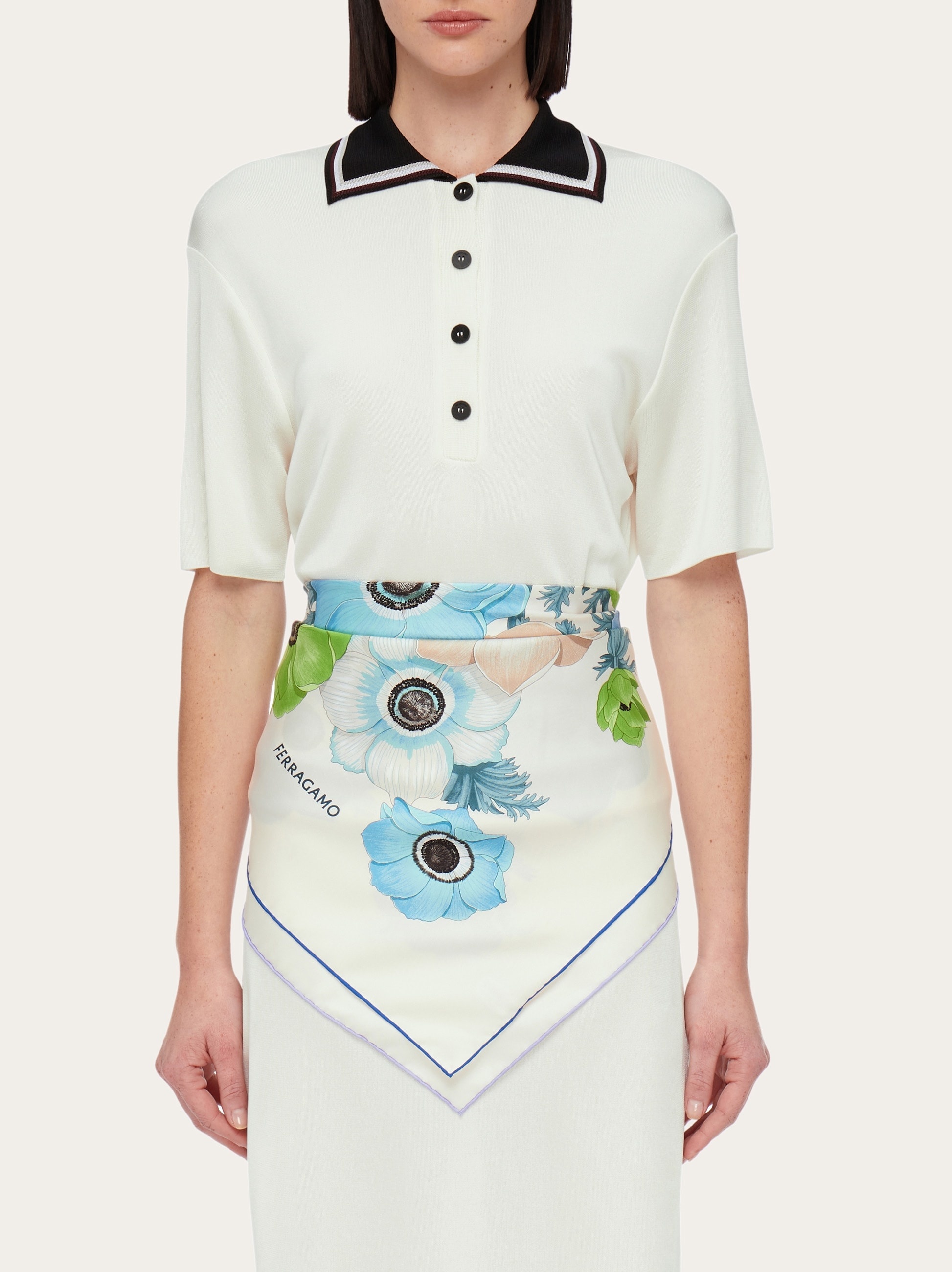 Anemone print silk foulard - 3