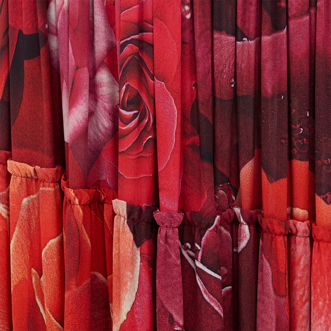Extra-Long Skirt With Garden Rose Print - 5