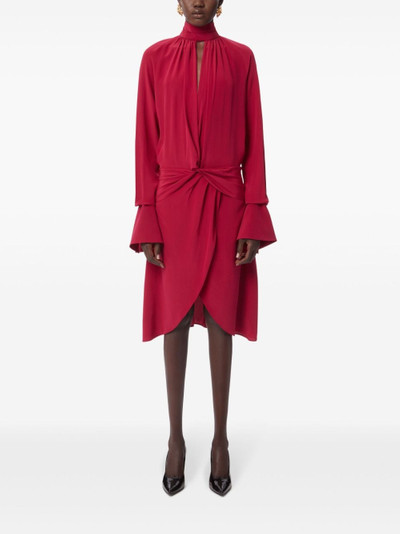 NINA RICCI high-neck silk midi dress outlook