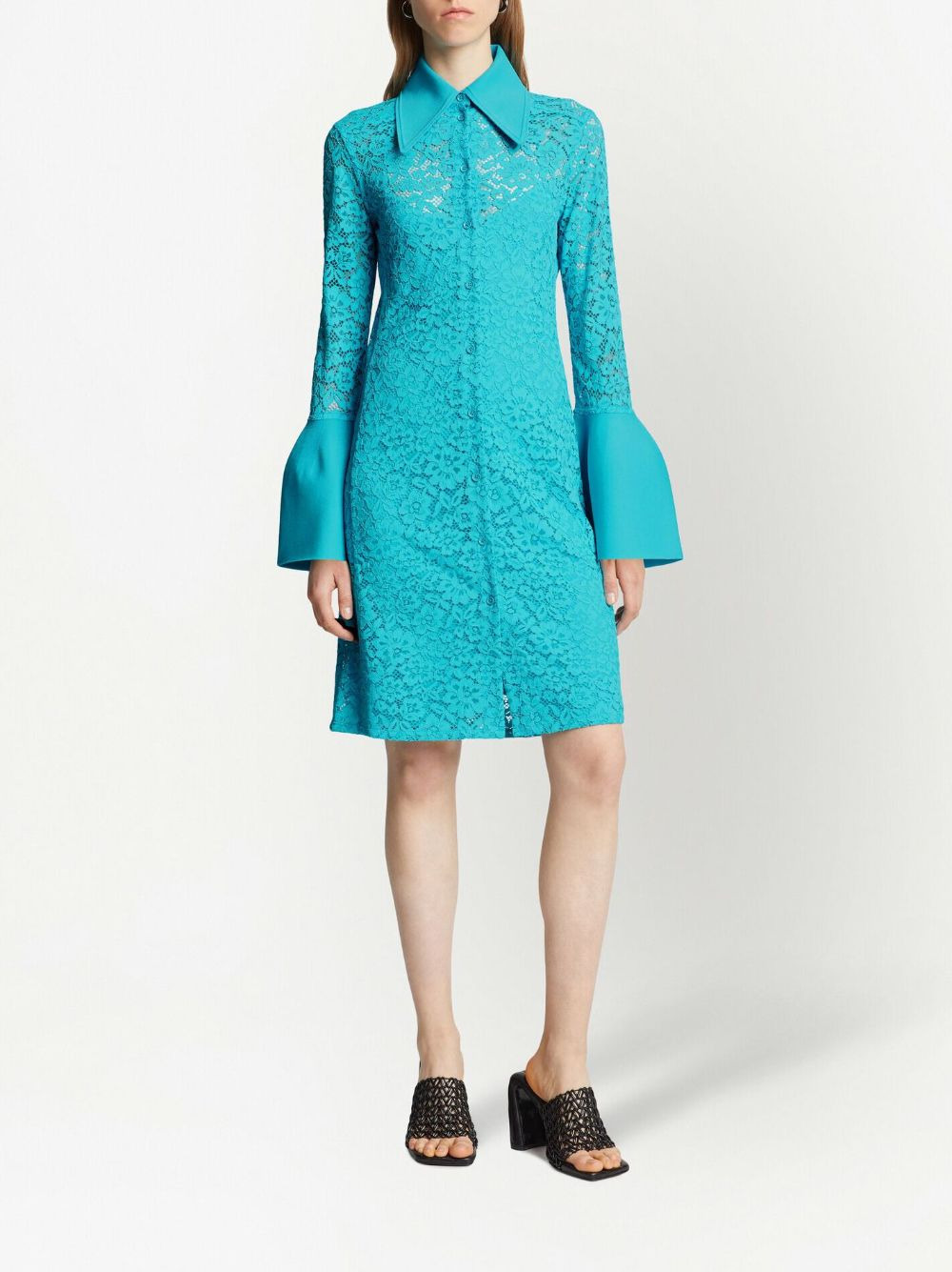 floral lace shirtdress - 2