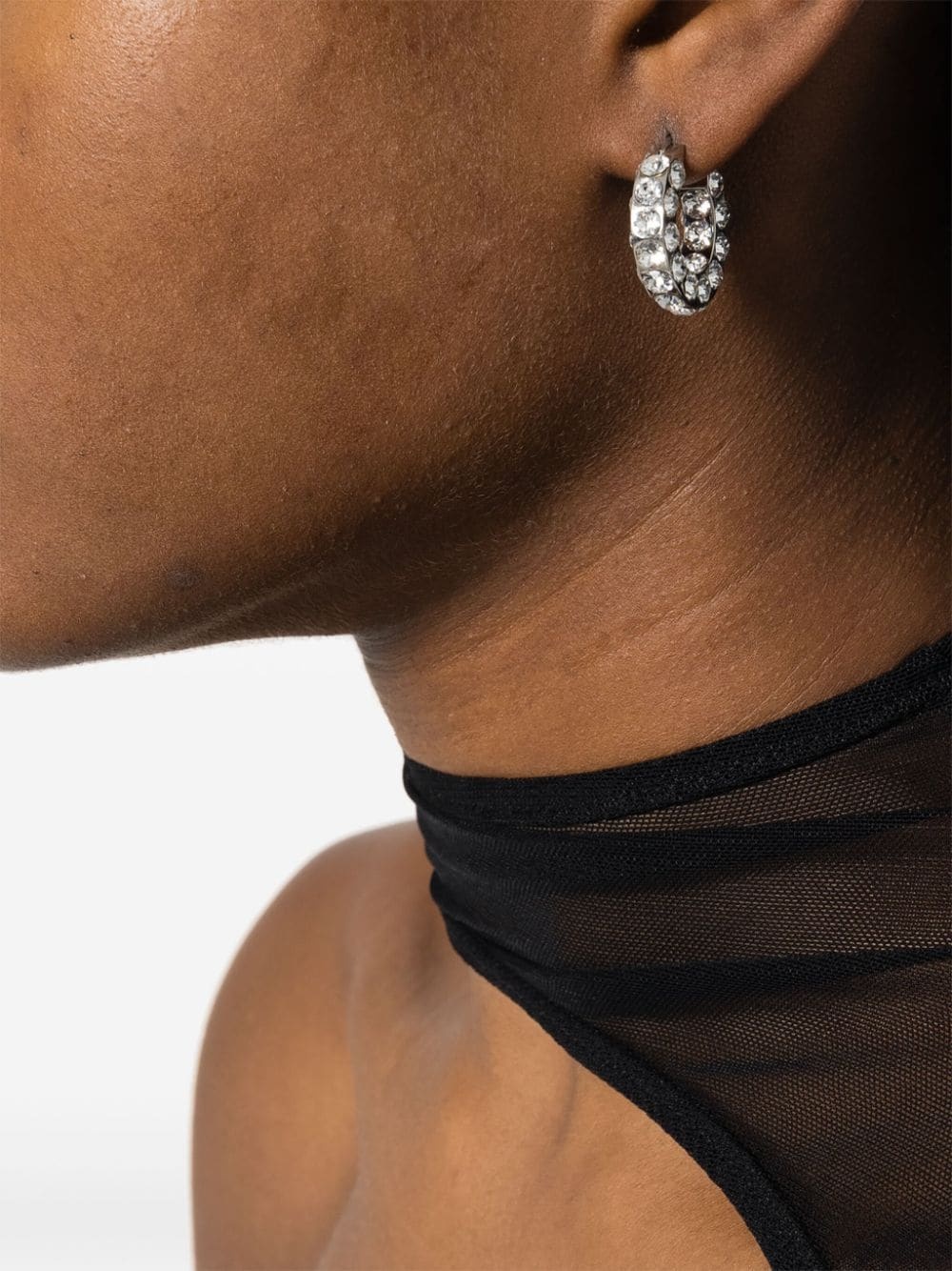 Jahleel crystal-embellished hoop earrings - 2
