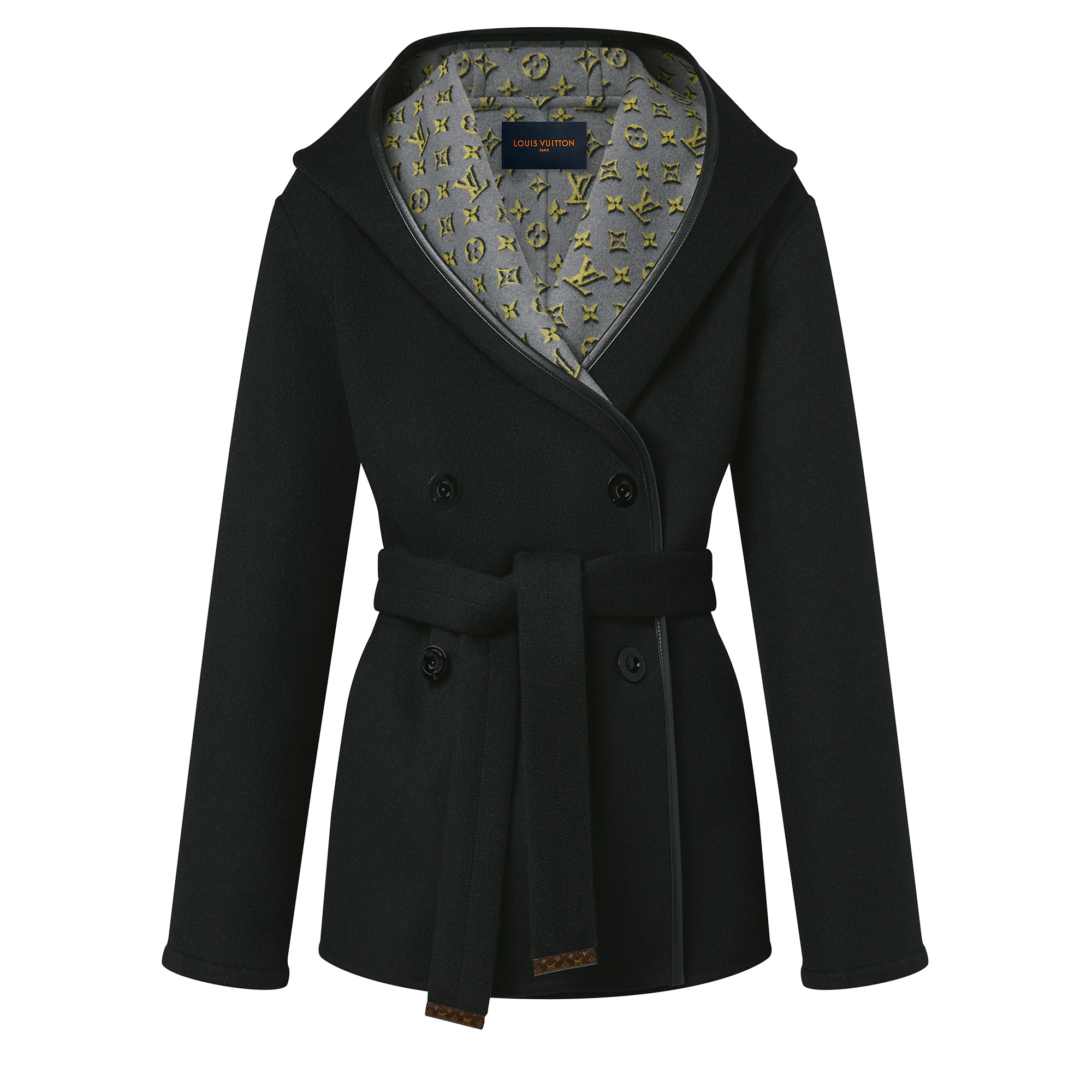 3D Monogram Double-Breasted Wrap Coat - 1