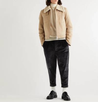 AMI Paris Cropped Tapered Cotton-Corduroy Trousers outlook