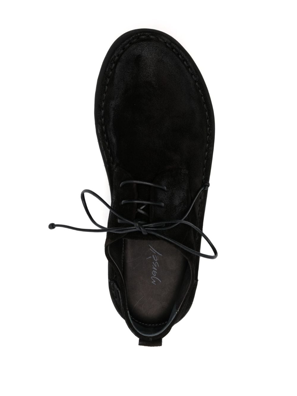 round-toe suede derby shoes - 4