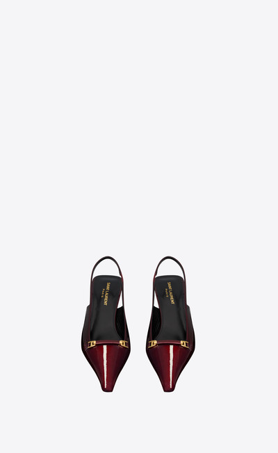 SAINT LAURENT carine slingback pumps in patent leather outlook