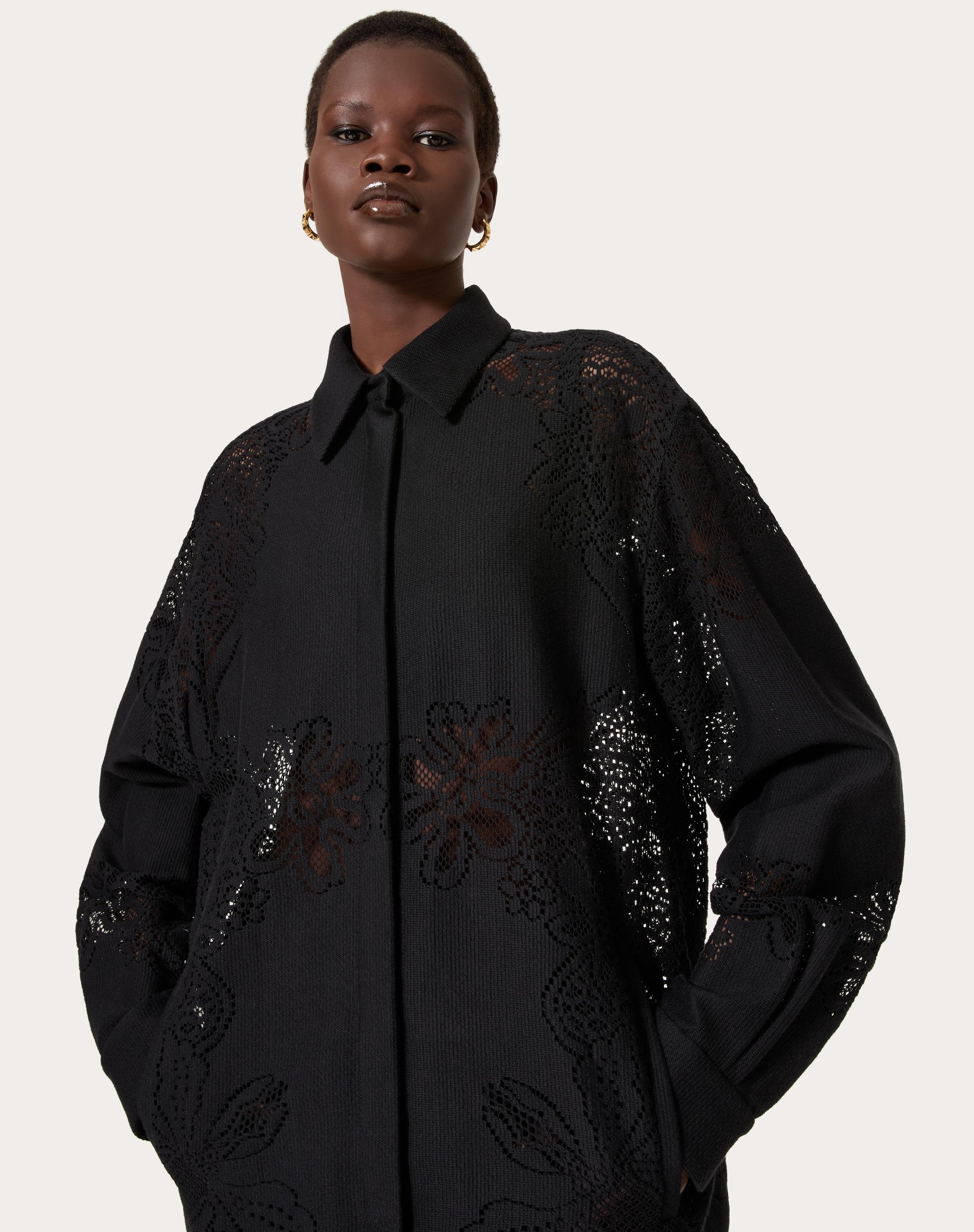 OVERSHIRT IN VALENTINO COTTON GUIPURE JARDIN PLAT - 5