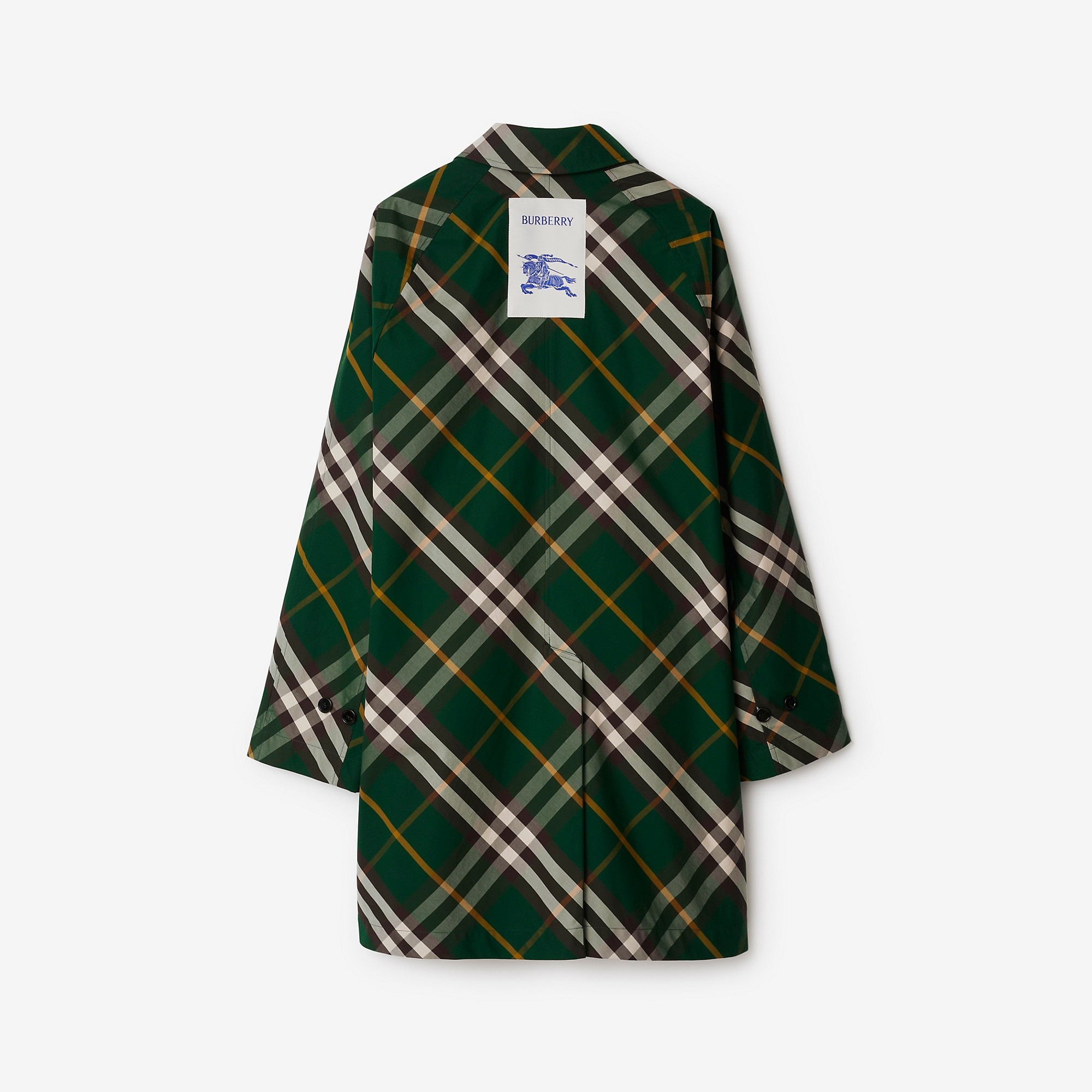 Mid-length Reversible Check Gabardine Car Coat - 5