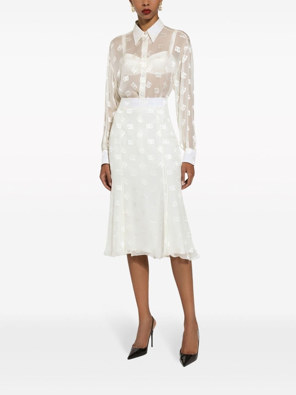 DG logo godet skirt - 3