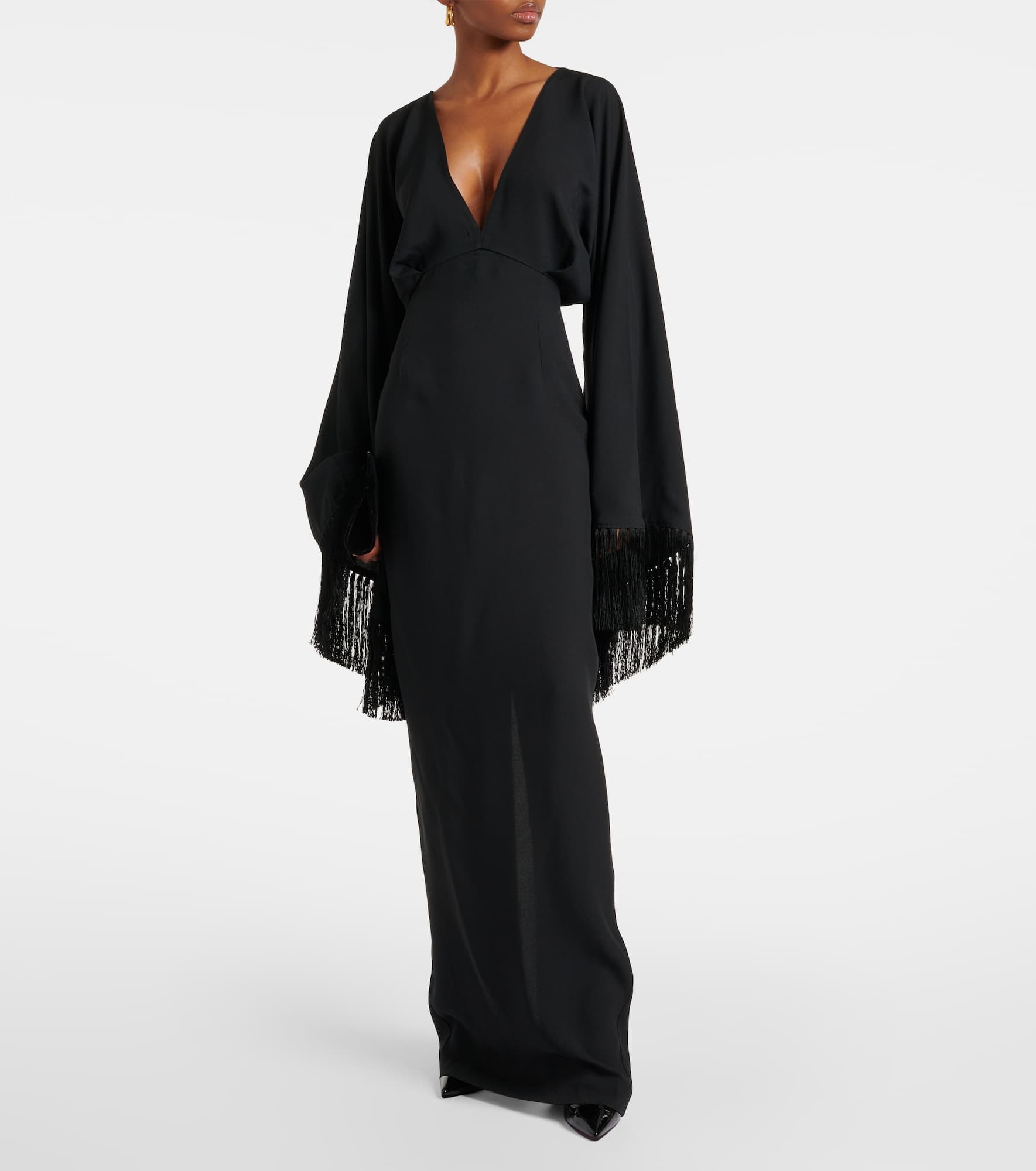 Magnifique fringed crêpe gown - 2