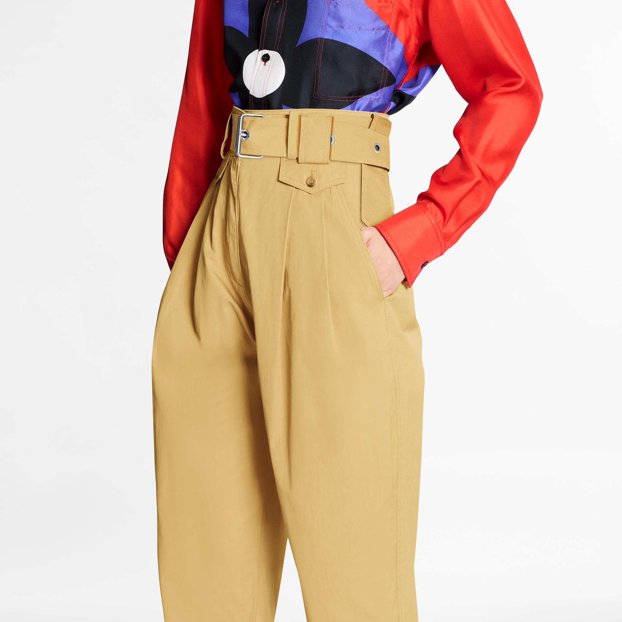 Peach-Effect Cotton Carrot Pants - 3