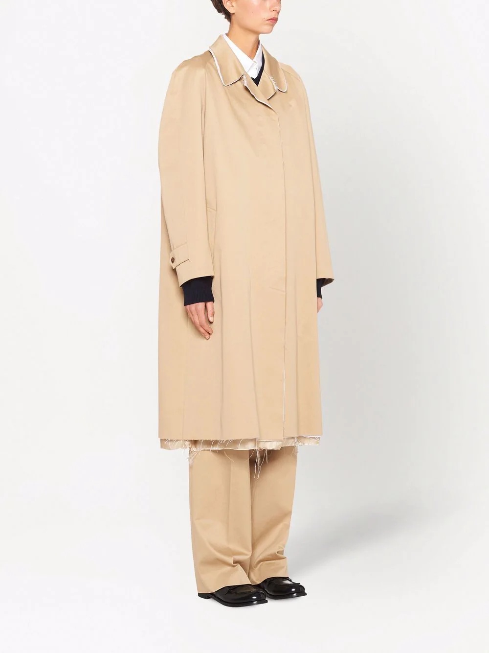 single-breasted chino coat - 3