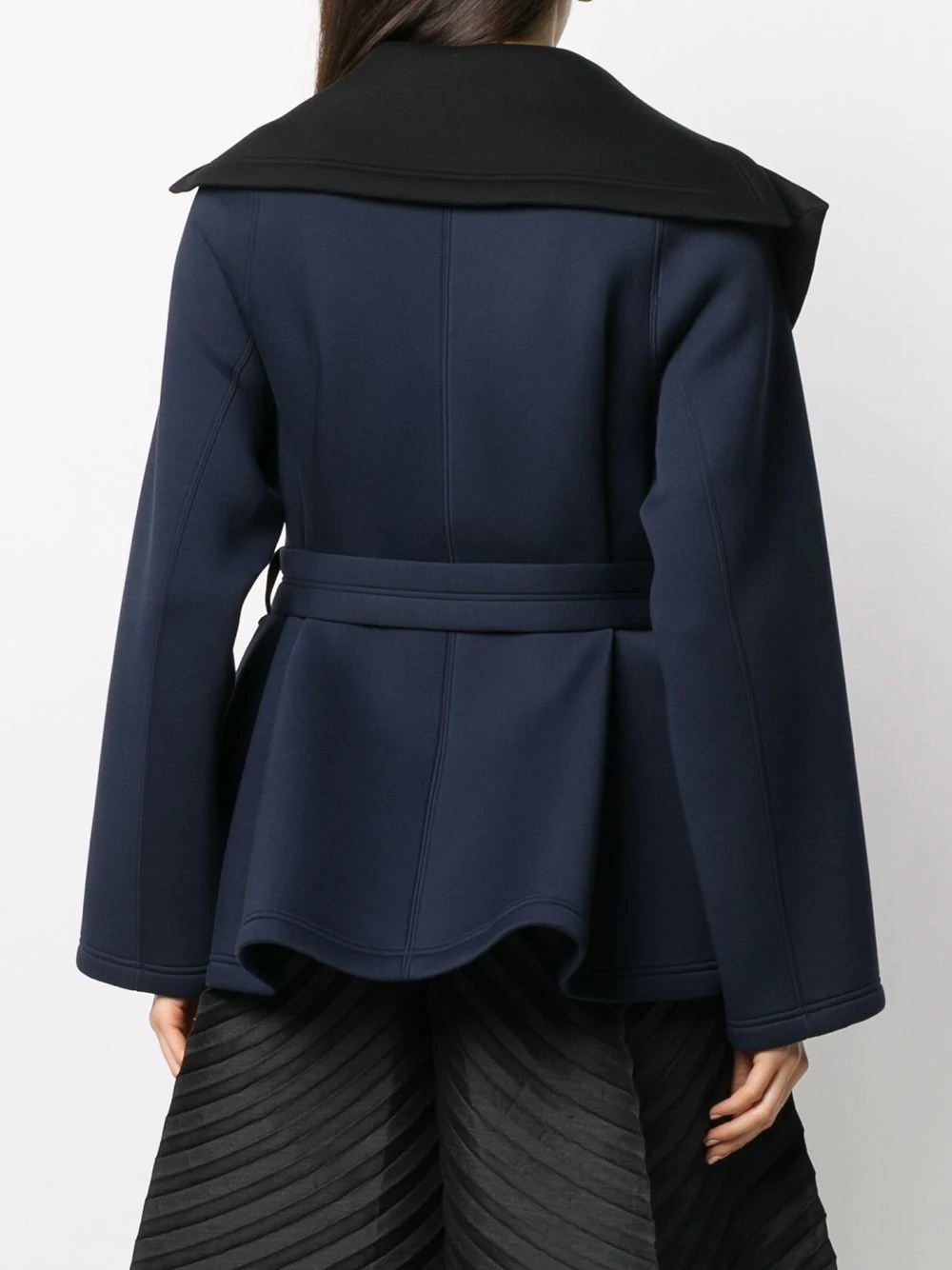 two-tone belted jacket - 4