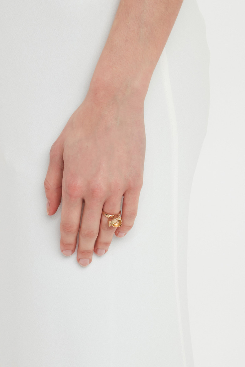 Exclusive Camellia Flower Ring In Gold 4