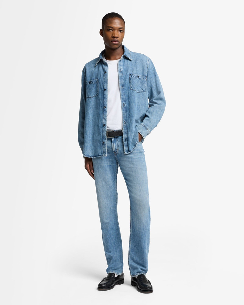 7 For All Mankind Denim Linen The Straight in Station outlook