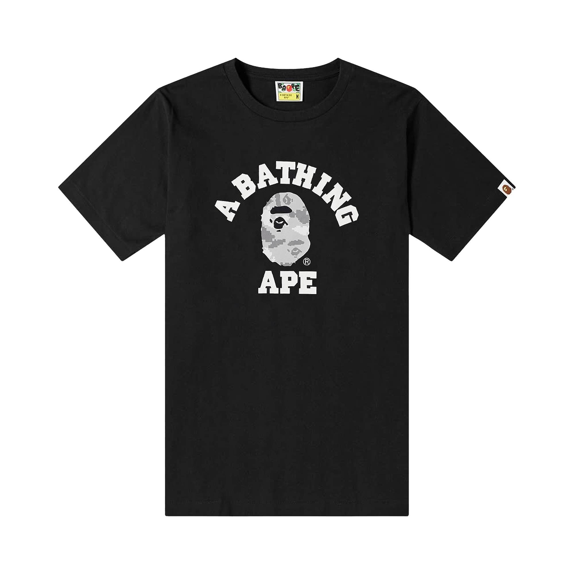 BAPE Digital Camo College Tee 'Black/Gray' - 1