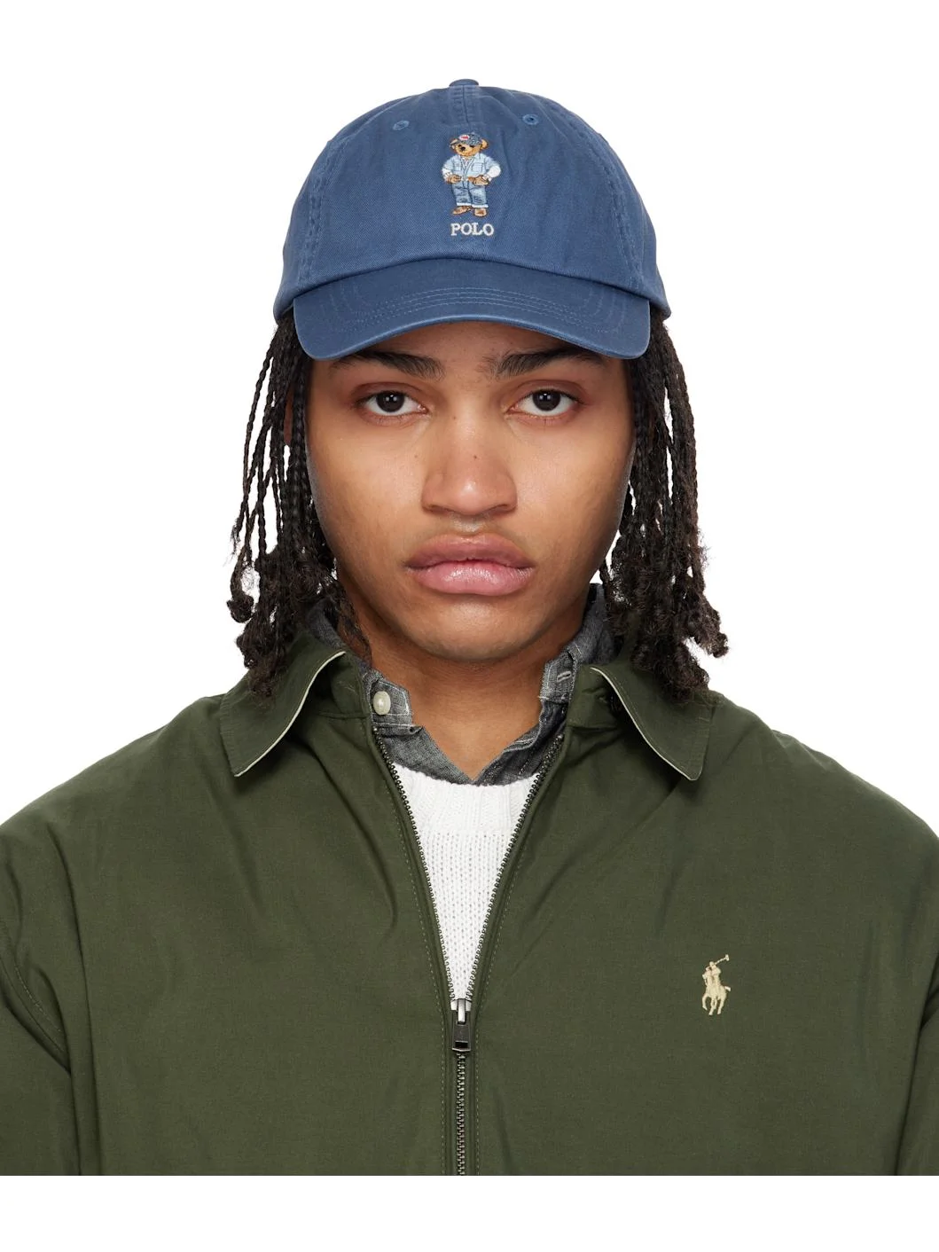 Blue 'Polo Bear' Twill Ball Cap - 1
