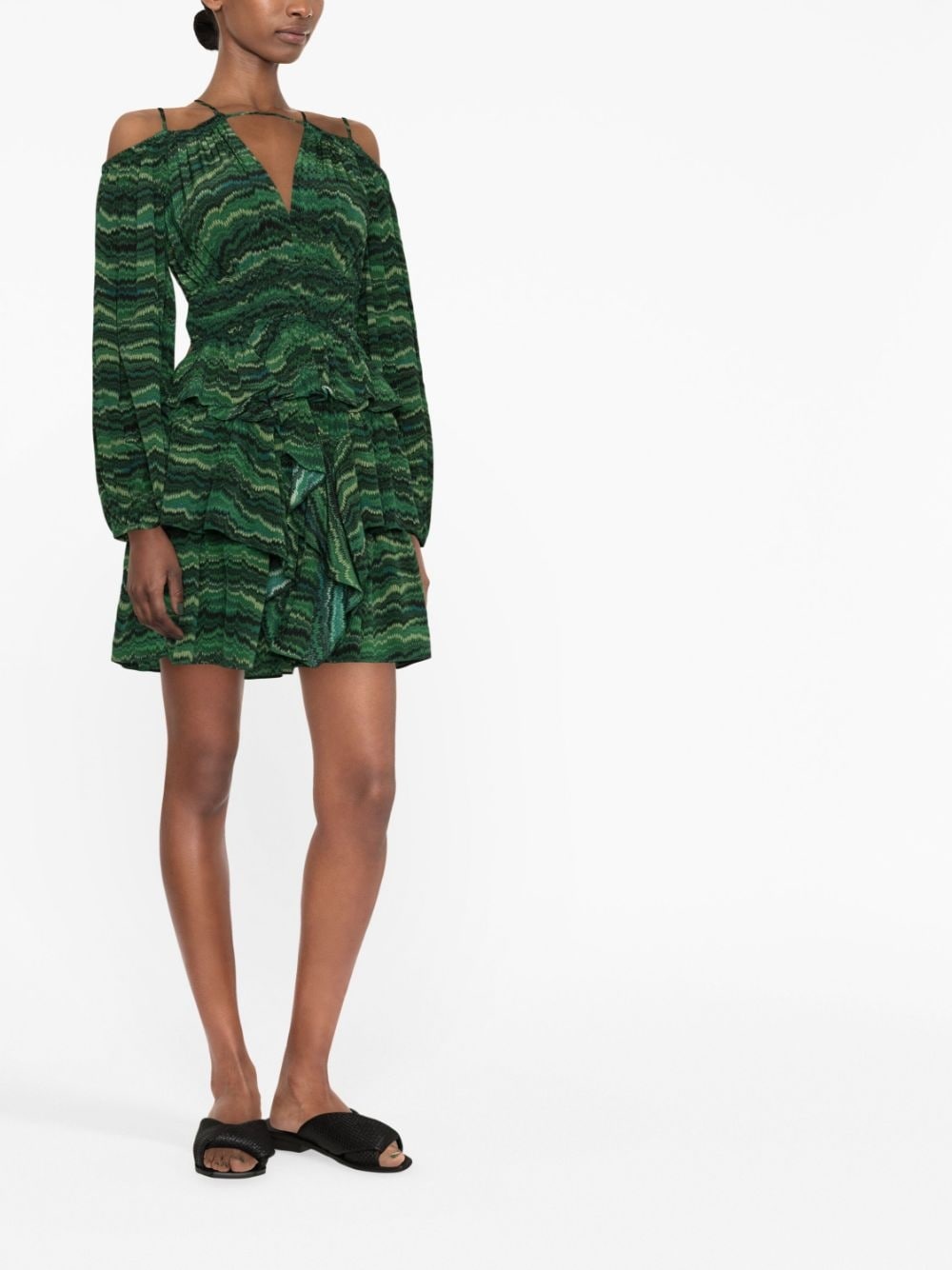Silvia off-shoulder silk minidress - 2