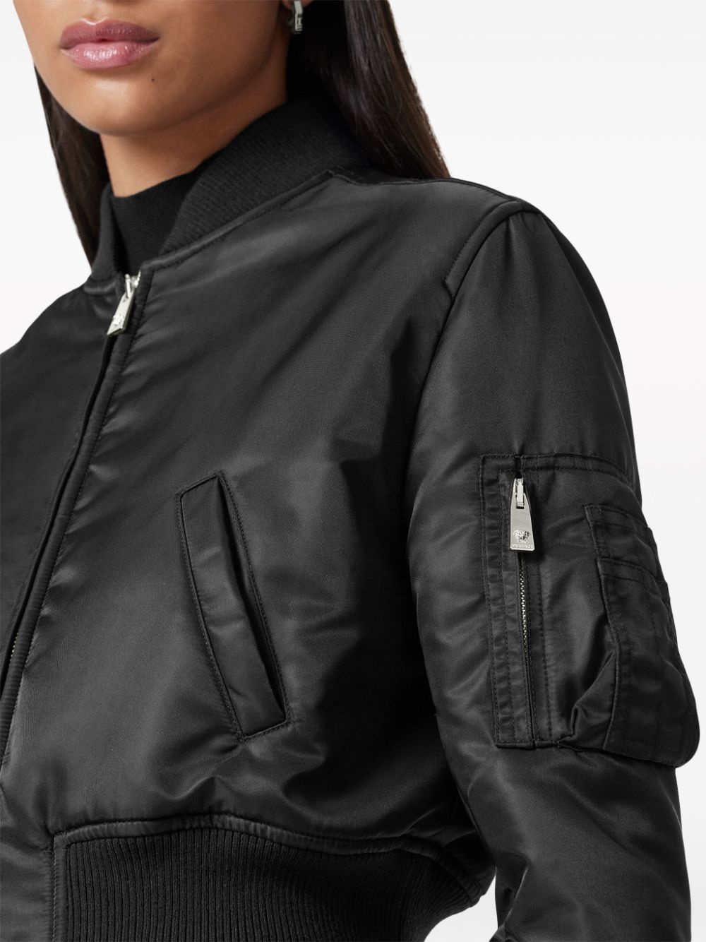 padded cropped bomber jacket - 3