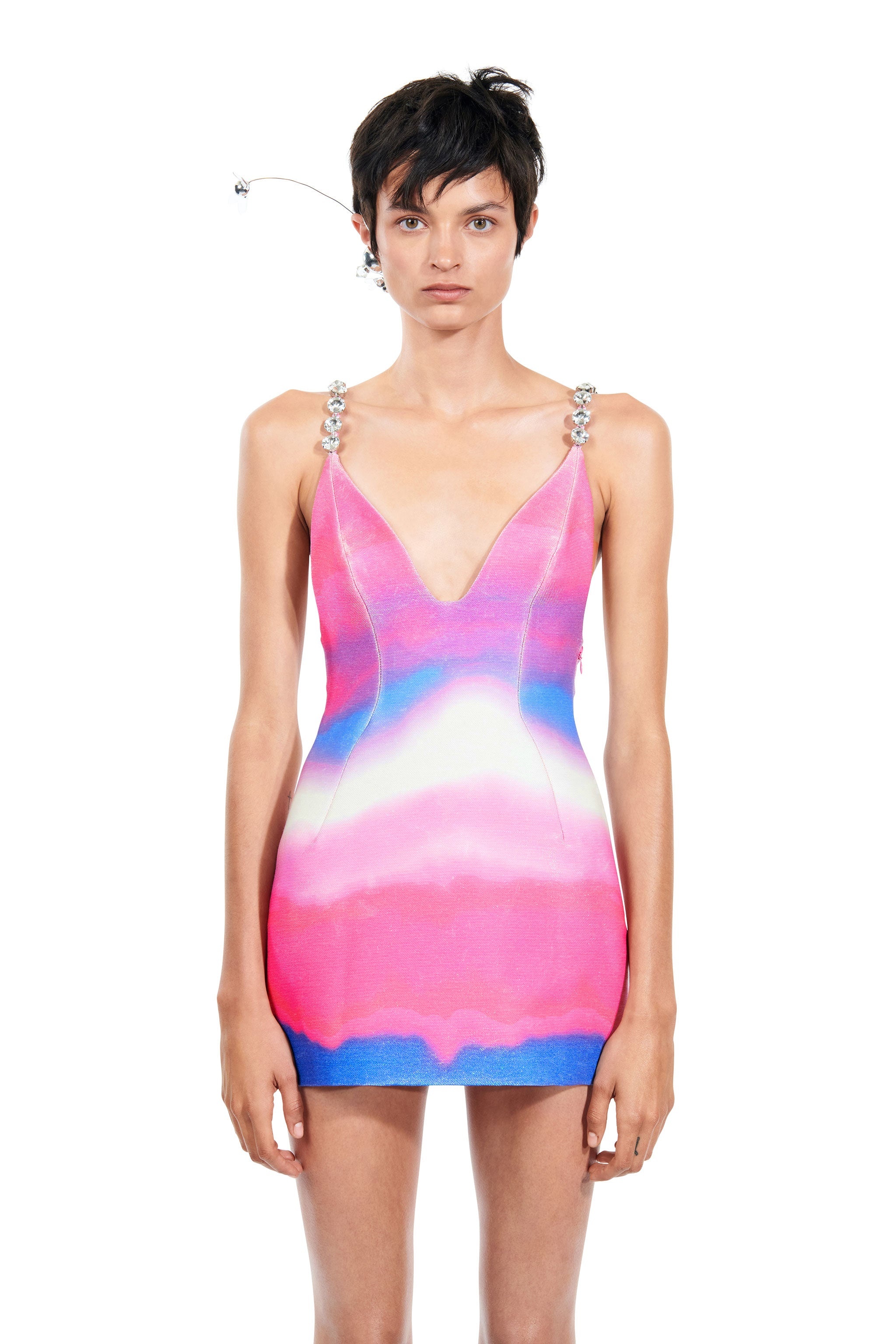 OMBRE CRYSTAL MINI DRESS - 1