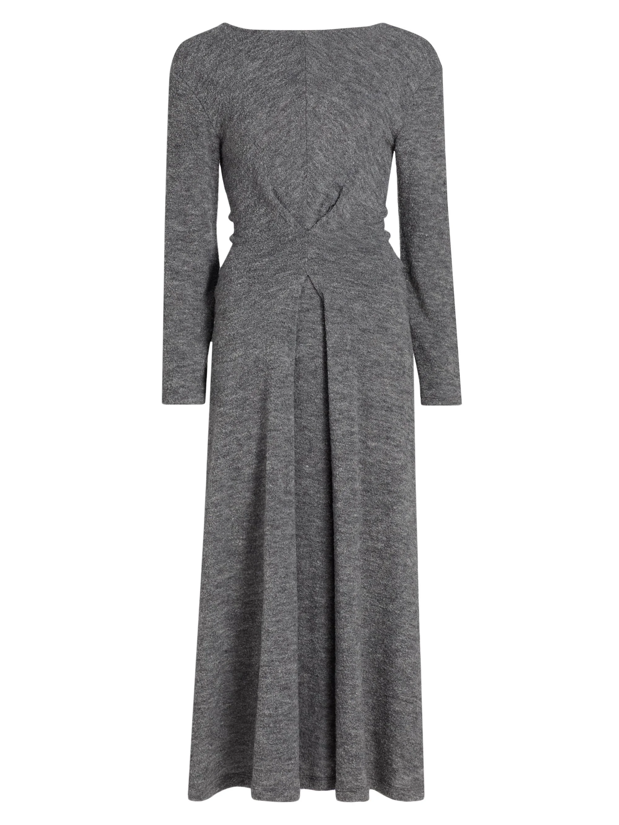 Women's Sai Inverted Pleat Wool-Blend Jersey Midi-Dress - Grey Melange - 1