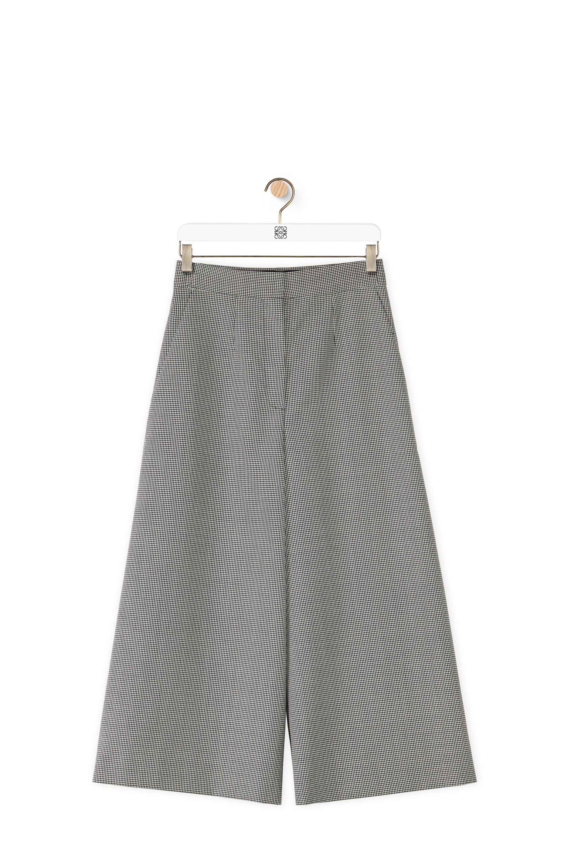 Houndstooth cropped trousers in wool - 1